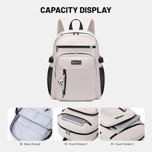 Lohol Lightweight Backpack for Teen Girls, Durable Bookbag with 7 Pockets for School Travel （Purple in Saudi Arabia