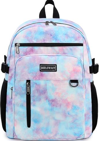 Lohol Lightweight Backpack for Teen Girls, Durable Bookbag with 7 Pockets for School Travel （Purple in Saudi Arabia