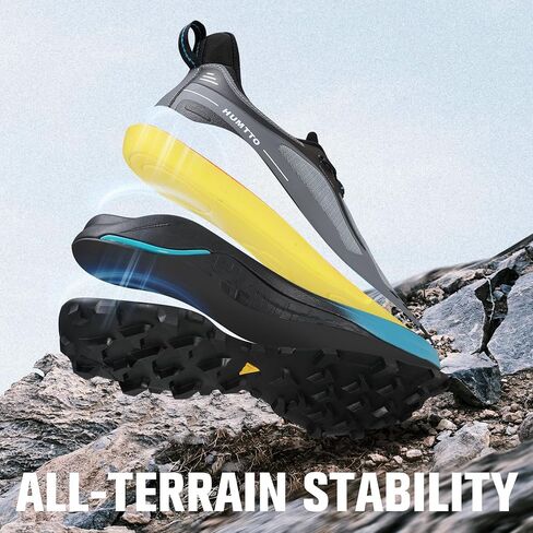 HUMTTO Men's Hiking Sneakers Quick Lace Lightweight Trail Running Shoes Breathable Outdoor Walking Shoes in Kuwait