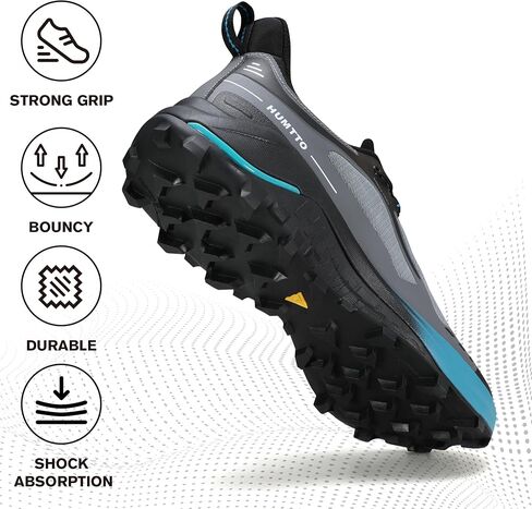 HUMTTO Men's Hiking Sneakers Quick Lace Lightweight Trail Running Shoes Breathable Outdoor Walking Shoes in Kuwait