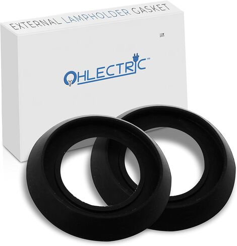 OhLectric OL-72907-10 External Lampholder Gasket, Round Weatherproof Gasket for PAR Lamp Holders - PAR Lamp Protects Socket from Dirt, Debris - Ideal Replacement Outer Gasket-Black (Pack of 10) in Kuwait