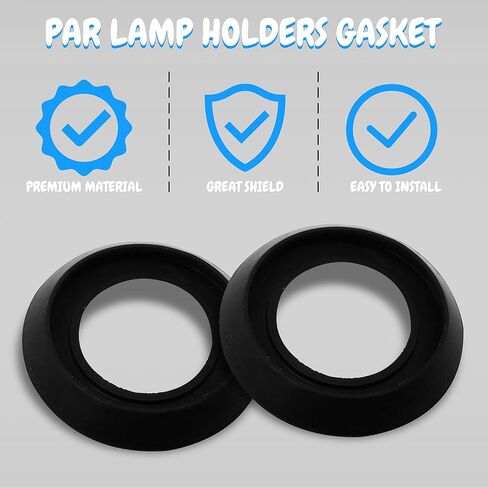 OhLectric OL-72907-10 External Lampholder Gasket, Round Weatherproof Gasket for PAR Lamp Holders - PAR Lamp Protects Socket from Dirt, Debris - Ideal Replacement Outer Gasket-Black (Pack of 10) in Kuwait