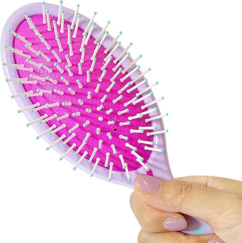 LUV HER Lilo & Stitch Hair Accessory 5 Pcs Set - 1 Regular 9 inch Stitch Hairbrush & 4 Scrunchies - Detangling Brush - Elastic Hair Ties Ropes for Girls, Ages 3+ in Saudi Arabia