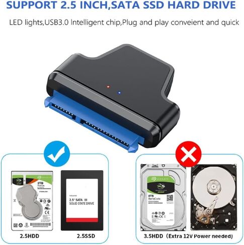Cablecc USB 2.0 كومبو طاقة مزدوجة 12 فولت و5 فولت eSATAp Power ESATA إلى 22Pin كابل SATA لمحرك الأقراص الصلبة 2.5 بوصة 3.5 بوصة 50 سم in Saudi Arabia
