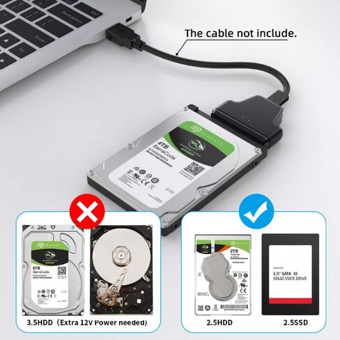 Cablecc USB 2.0 كومبو طاقة مزدوجة 12 فولت و5 فولت eSATAp Power ESATA إلى 22Pin كابل SATA لمحرك الأقراص الصلبة 2.5 بوصة 3.5 بوصة 50 سم in Saudi Arabia