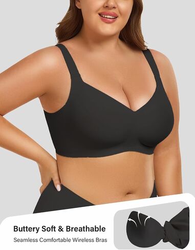 Wireless Bras for Women Full Coverage No Underwire Push Up Supportive Bra Comfortable Everyday T-Shirt Bra in Saudi Arabia
