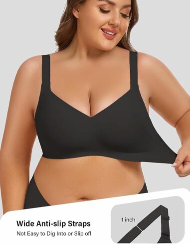 Wireless Bras for Women Full Coverage No Underwire Push Up Supportive Bra Comfortable Everyday T-Shirt Bra in Saudi Arabia
