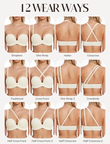 Wingslove Women's Strapless Full Figure Bra Wirefree Push Up Bras Multiway Contour Lift Up Red Carpet in Saudi Arabia