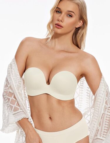 Wingslove Women's Strapless Full Figure Bra Wirefree Push Up Bras Multiway Contour Lift Up Red Carpet in Saudi Arabia