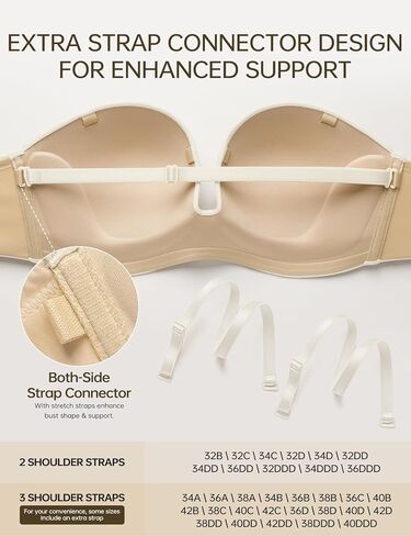Wingslove Women's Strapless Full Figure Bra Wirefree Push Up Bras Multiway Contour Lift Up Red Carpet in Saudi Arabia