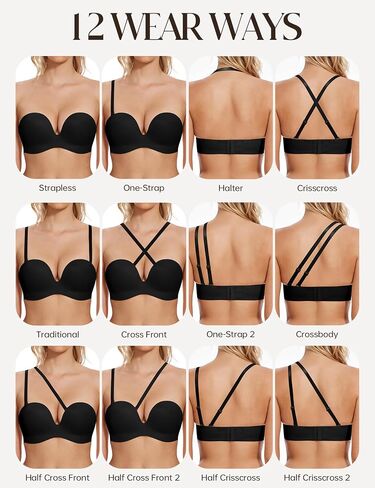 Wingslove Women's Strapless Full Figure Bra Wirefree Push Up Bras Multiway Contour Lift Up Red Carpet in Saudi Arabia