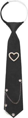 Womens Tie, Adjustable Pre-tied Ties for Women with Artificial Pearls Accessory, Necktie for Casual, Party, Wedding in Saudi Arabia