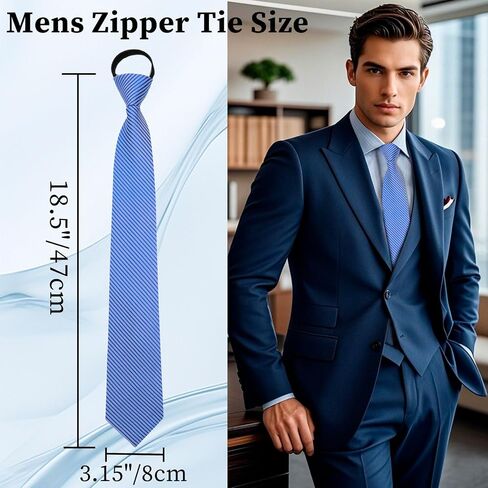 Pre Tied Ties for Men, Mens Ties Sets Adjustable Men's Necktie Pack 4pcs Zipper Tie for Business Wedding Party Prom in Kuwait