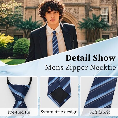 Pre Tied Ties for Men, Mens Ties Sets Adjustable Men's Necktie Pack 4pcs Zipper Tie for Business Wedding Party Prom in Kuwait