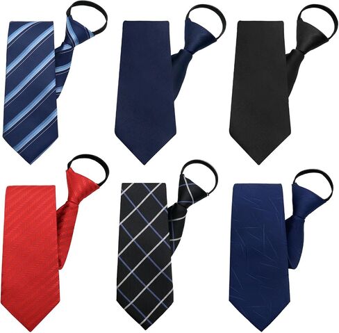Pre Tied Ties for Men, Mens Ties Sets Adjustable Men's Necktie Pack 4pcs Zipper Tie for Business Wedding Party Prom in Kuwait