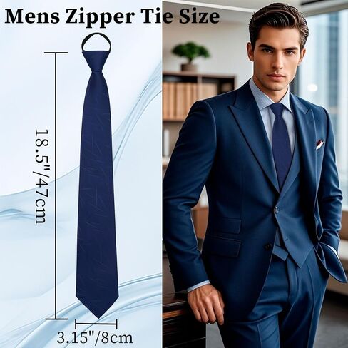 Pre Tied Ties for Men, Mens Ties Sets Adjustable Men's Necktie Pack 4pcs Zipper Tie for Business Wedding Party Prom in Kuwait