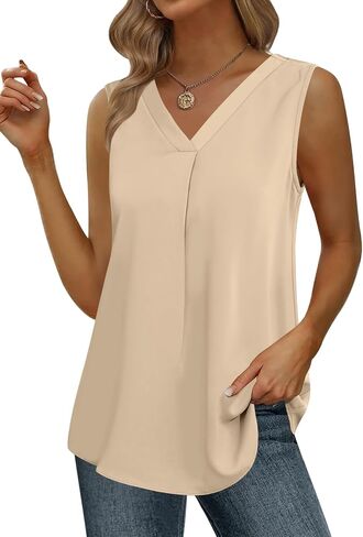 Yincro Womens Summer Dressy Chiffon Blouses V Neck Ruffle Short Sleeve Casual Tunic Tops in Saudi Arabia