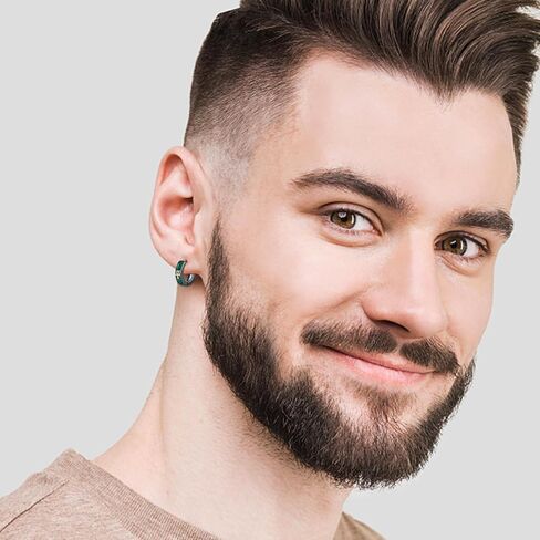 Gothic Hoop Earrings 925 Sterling Silver Black Hoop Earrings Jewelry Birthday Gifts for Men Women in Saudi Arabia