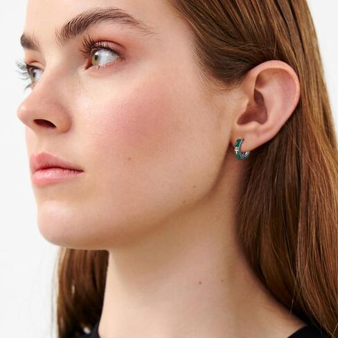 Gothic Hoop Earrings 925 Sterling Silver Black Hoop Earrings Jewelry Birthday Gifts for Men Women in Saudi Arabia