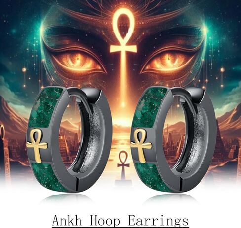 Gothic Hoop Earrings 925 Sterling Silver Black Hoop Earrings Jewelry Birthday Gifts for Men Women in Saudi Arabia