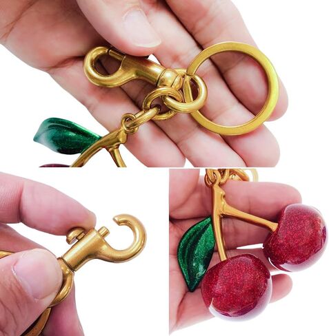 Cherry Bag Charm Purse Handbag Charm Cherry Car Accessories KeyChain Gift for Women Mothers Day Christmas Valentine in Saudi Arabia