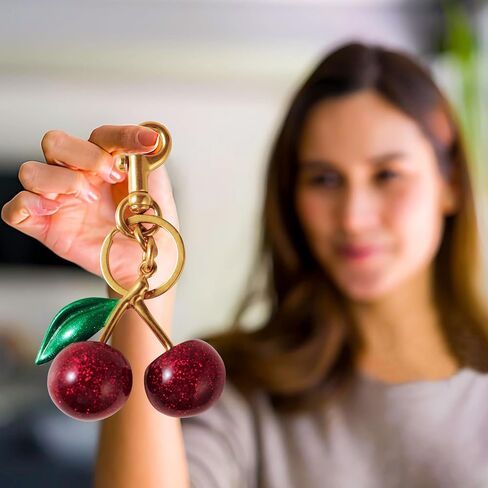 Cherry Bag Charm Purse Handbag Charm Cherry Car Accessories KeyChain Gift for Women Mothers Day Christmas Valentine in Saudi Arabia