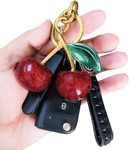 Cherry Bag Charm Purse Handbag Charm Cherry Car Accessories KeyChain Gift for Women Mothers Day Christmas Valentine in Saudi Arabia
