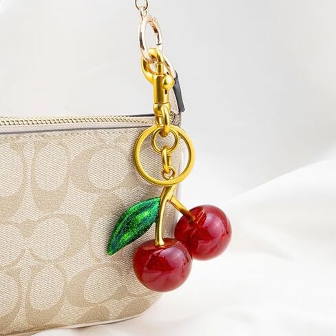 Cherry Bag Charm Purse Handbag Charm Cherry Car Accessories KeyChain Gift for Women Mothers Day Christmas Valentine in Saudi Arabia