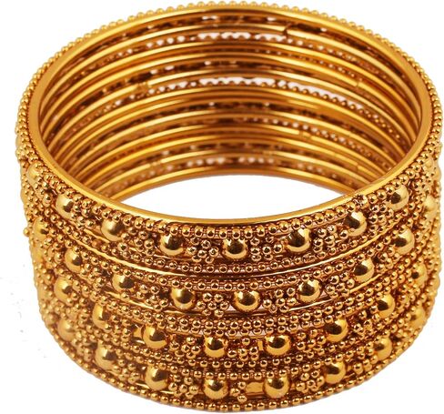 Touchstone "Golden Bangle Collection Indian Bollywood Rhinestone Charming Look Designer Jewelry Bangle Bracelets for Women in Antique Gold Or White Tone in Saudi Arabia