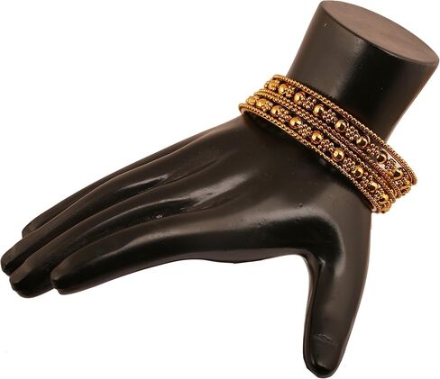 Touchstone "Golden Bangle Collection Indian Bollywood Rhinestone Charming Look Designer Jewelry Bangle Bracelets for Women in Antique Gold Or White Tone in Saudi Arabia