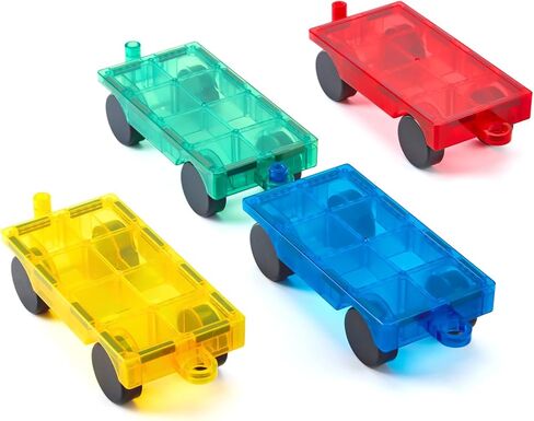Gemmicc 2 PCS Magnetic Car Set,Magnet Construction Vehicle,Magnet Car Truck Compatible with Magnetic Tiles,STEM Educational Toys for Boys and Girls in Kuwait
