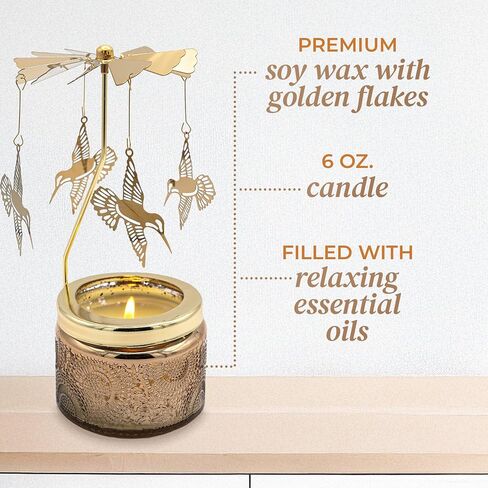 Rotatable Scented Candle gifts for mom, and sister birthday gifts, Butterfly & Hummingbird Designs, Unique Birthday Presents for Women (Butterfly, Radiant Bloom: Neroli + Bergamot Fusion) in Saudi Arabia
