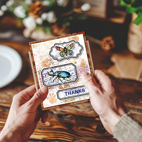 GLOBLELAND ATC Frame Background Clear Stamps for DIY Scrapbooking 11.7x8.3inch Artist Trading Card Silicone Clear Stamp Seals for Cards Making Photo Album Journal Home Decoration in Saudi Arabia