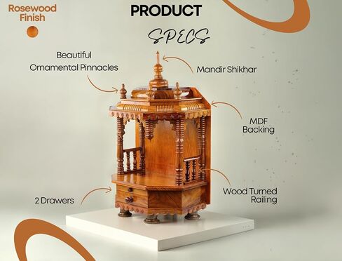 Nagina International Premium Hand Made Temple | Indian Mandir | Sheesham Wooden Madir (Small Rosewood) in Saudi Arabia