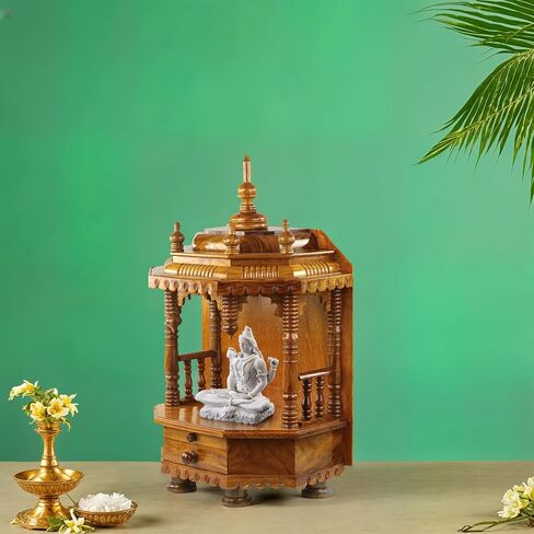 Nagina International Premium Hand Made Temple | Indian Mandir | Sheesham Wooden Madir (Small Rosewood) in Saudi Arabia