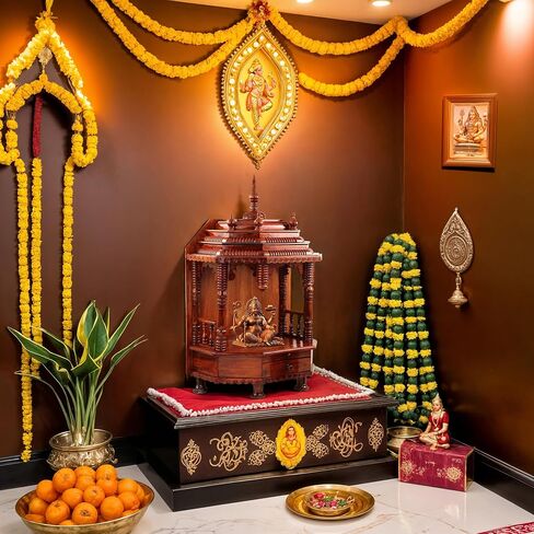 Nagina International Premium Hand Made Temple | Indian Mandir | Sheesham Wooden Madir (Small Rosewood) in Saudi Arabia