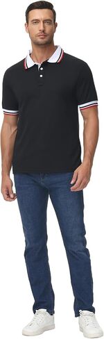 ZITY Mens Polo Shirts Casual Classic Short Sleeve Contrast Collar Polo T Shirts Moisture Wicking Golf Shirt in Saudi Arabia