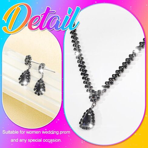 Aukmla Crystal Bride Wedding Jewelry Set Silver Rhinestones Bridal Necklaces Earrings Bracelet Sets Prom Jewelry for Women and Brides in Saudi Arabia