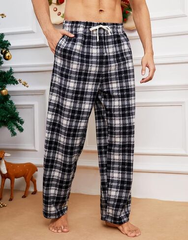 U2SKIIN 2 Pack Mens سراويل Pajama الصوف ، وترتفع صالة PJ دافئة للرجال مع جيوب ناعمة in Saudi Arabia