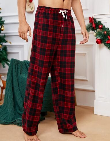 U2SKIIN 2 Pack Mens سراويل Pajama الصوف ، وترتفع صالة PJ دافئة للرجال مع جيوب ناعمة in Saudi Arabia