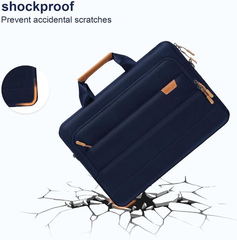 MOSISO Laptop Shoulder Messenger Bag, 15-15.6 inch Computer Bag Compatible with MacBook Pro 16 inch, HP, Dell, Lenovo, Asus Notebook, Briefcase with Front Rectangle & Horizontal Pockets & Belt, Black in Saudi Arabia