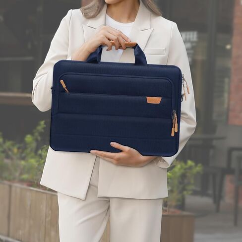 MOSISO Laptop Shoulder Messenger Bag, 15-15.6 inch Computer Bag Compatible with MacBook Pro 16 inch, HP, Dell, Lenovo, Asus Notebook, Briefcase with Front Rectangle & Horizontal Pockets & Belt, Black in Saudi Arabia