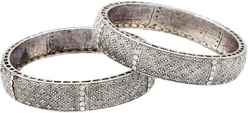 Efulgenz Indian Oxidized Bangle Bracelet Set for Women Boho Bangle Set Indian Oxidized Jewelry Antique Bangle Set Crystal Bangles Fashion Statement Jewelry for Women in Saudi Arabia
