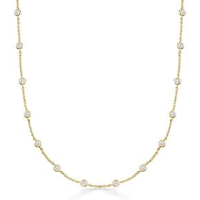 Ross-Simons 4.50 ct. t.w. CZ Station Necklace
