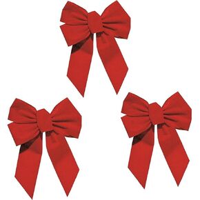 Rocky Mountain Bow Red - القوس الزهور للكريسماس - رائع للهدايا الكبيرة - الاستخدام الداخلي/الخارجي - مخملي مقاوم للماء - ربطة التعادل من أجل السهولة المعلقة (حزمة 3 بوصة)