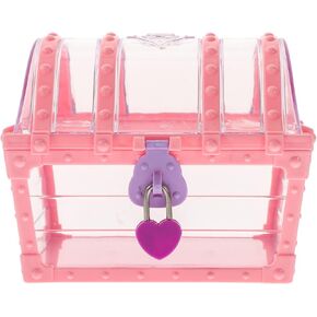 Toyvian Rose Jewelry Box Girls Jewelry Box with Lock Treasure Chest Shape Storage Case Container for Trinket Gifts Hair Clips (pink Trinket Boxes