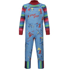LINKOM Chucky Costume for Kids,Boys Girls Good Guys Jumpsuit Child's Play Overalls Outfits Halloween Cosplay Horror Costume
