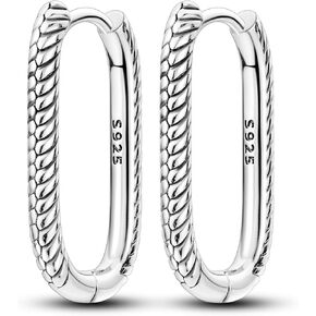 NARMO U-shaped Hoop Earrings for Women 925 Sterling Silver Hoop Earrings U Shaped Earrings in Kuwait