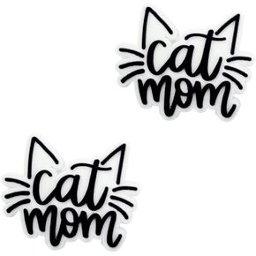 Cat Mom Shoe Charms - Cute Animal Decoration Charms Gift for Boys Kids Teens and Adults - Set of 2