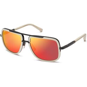 Dita Mach One Limited DRX-2030-K-BNE-BLK-59 نظارة شمسية مات العظم مات أسود ث/رمادي ، مرآة حمراء 59 ملم